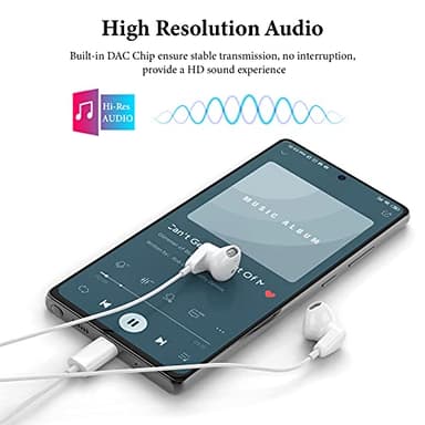 USB C Headphones for iPad Pro iPhone Air 17 16 15 Pro Max HiFi Stereo USB-C Wired Earbuds Microphone Volume Control Type C Earphone for Samsung S24 S23 Ultra S22 S21 Note20 Pixel 9 8 7 6 6a 5 OnePlus9 - Image 2