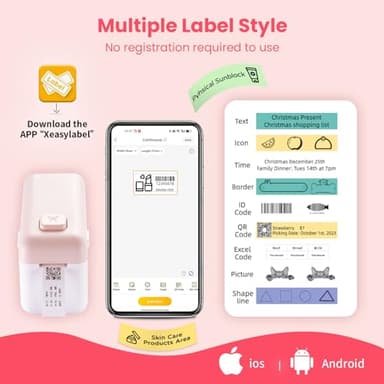 Mini Label Printer - Portable Bluetooth Label Maker Machine with Tape, HP4 Sticker Maker for Kitchen Storage, Home Organization - Image 2