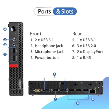 Lenovo ThinkCentre M625q Tiny Business MFF Desktop, Dual Core A4 9120C, 16GB RAM, 256GB SSD, DP, Type-C, Support 2-Monitor 4K, RJ-45, Wi-Fi, Windows 11 Pro, Black, for Home Office & Corporate - Image 3