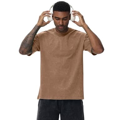 4 Pack Men's Oversized Cotton T-Shirts Loose Fit Vintage Tee Short Sleeve Casual Tshirts Solid Tops(BKAGCFBG,L) - Image 3