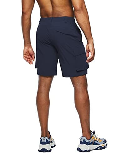 Pudolla Men's Hiking Cargo Shorts Quick Dry Outdoor Travel Shorts for Men with Multi Pocket for Fishing Camping Casual (Navy X-Large) - Image 3