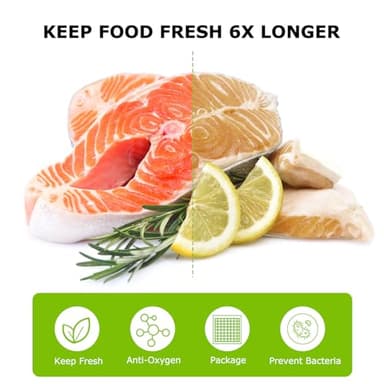 Bonsenkitchen Precut Vacuum Bags 100 Quart 8" x 12", BPA Free, Commercial Grade Textured Food Sealer Bag, Thick Embossed Bags for Storage and Sous Vide Cooking VB3205 - Image 6