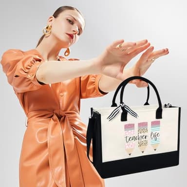 LIYACHAO Teacher Appreciation Gifts,Teachers Day Gift,Teachers Birthday Gift,Christmas Gifts for Teahcer,End of Year Tote Bag Teacher,Tote Bag for Women - Image 5
