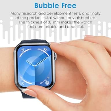 UniqueMe 8 Pack for Apple Watch Series 11/10 Screen Protector 46mm - [Strong Asorption] [Flexible TPU Not Glass][Non-Bubbles] iWatch Anti-Scratch Protection HD Clear Cover Soft Film - Image 7