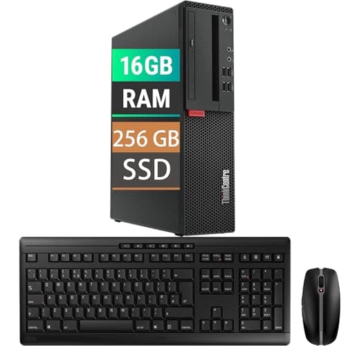 Lenovo ThinkCentre M710S SFF Desktop PC Computer, Intel Core 6th 3.7GHz, 16GB RAM, 256GB SSD, DisplayPort, WiFi Adapter, Keyboard and Mouse, Windows10 Pro (Renewed) - Image 1