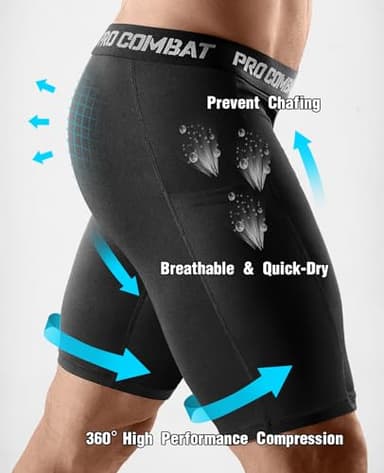 Niksa 4 Pack Compression Shorts Men with Pocket, Spandex Running Shorts Sport Athletic Workout Performance Underwear - Image 4