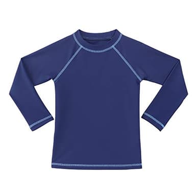 ESTAMICO Boys' UPF 50+ Long-Sleeve Rashguard Athletic Swim Shirt, Navy 12 - Image 1