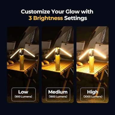 BougeRV Telescopic Camping Light, 15600mAh Collapsible Outdoor Light, Rotatable Electric Lantern, IP54 Waterproof Flashlight, Cordless Camping Tent Lamp for Emergency, Camping, Hiking, 2025 Version - Image 4