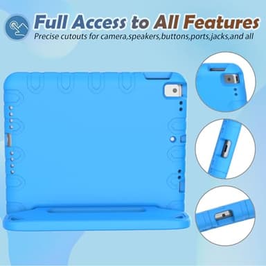 LTROP Case For iPad 9th Generation/iPad 8th Generation/iPad 7th Generation for Kids, iPad 10.2 2021/2020/2019, Shockproof Handle Stand, Blue - Image 5