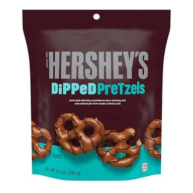HERSHEY'S Milk and Dark Chocolate Covered Dipped Pretzels Bag, 8.5 oz - Image 3