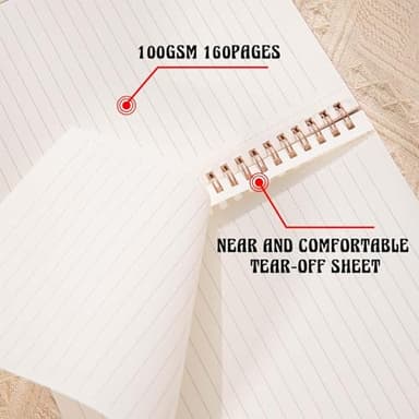 Erenou Lined Spiral Journal Notebook for Women & Men，A5 Journaling Notebooks for Work& Note Takin,Journals for Writing, A lovely notebook for recording life. (Off-white.) - Image 3