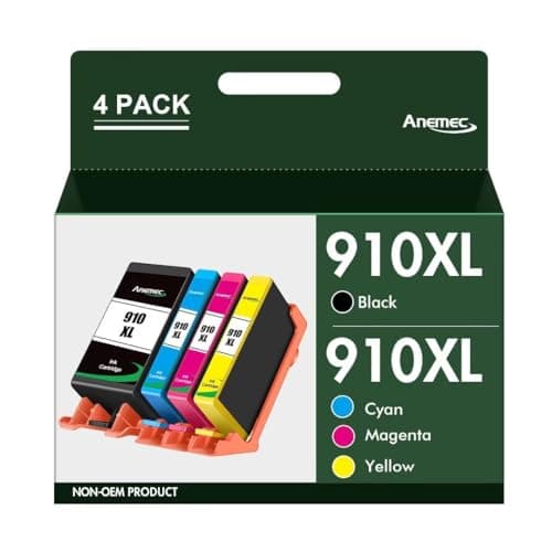 Anemec 910XL Ink Cartridges Combo Pack Replacement for HP Ink 910 XL Compatible with OfficeJet Pro 8020 8025 8028 8035 8030 8010 8015 8018 8022 Printer, 4 Pack - Image 1