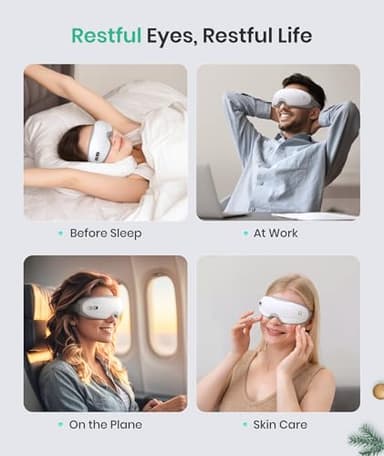 Eye Massager - Christmas Birthday Gifts for Women Men, Heated Eye Massager for Migraines, Relaxation Gifts for Women, Gifts for Mom, Reduce Eye Strain Dry Eye Migraine Relief - Image 7