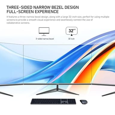 Gawfolk 32 Inch 4K UHD Computer Monitor, Ultra-Clear (3840×2160p) Screen, 100% sRGB,178° Viewing Angle, HDMI、Display Port, Compatible with Wall mounting 100 * 100MM - Black - Image 6