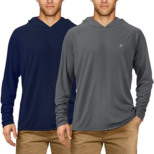 Roadbox 2 Pack UPF 50+ Fishing Shirts for Men Long Sleeve Sun Protection Hoodie Lightweight Outdoor UV Hiking Shirts - Image 1