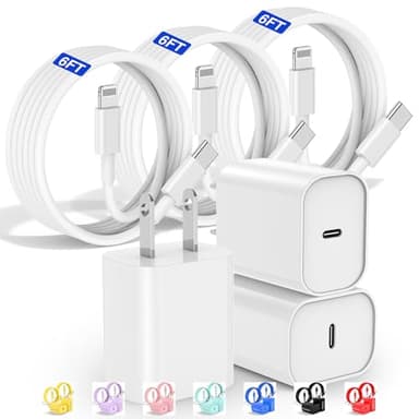 Fast Charger for iPhone Charger Fast Charging 6ft Lightning Cable,for iPhone 14 13 12 Pro Max Charger Fast Charging with 20w USB C Charger Block,Type C to Lightning Cord for iPhone 11 Pro Max/XS-White - Image 1