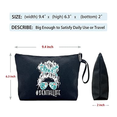 ZHANTUONE Dental Life Cosmetic Bag，Dental Hygienist Gifts， The Best Birthday Gift for Dentists，For Women Dental Hygienist Makeup Bag，Dental Hygienist Student Gifts，Funny Dentists Gift - Image 3