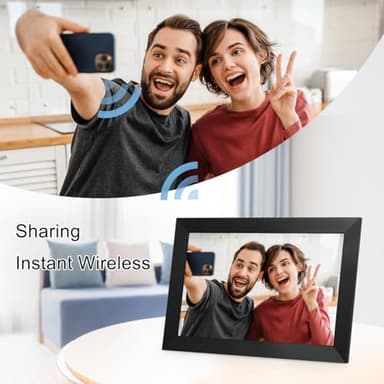 Anna Bella Digital Picture Frame 10.1 Inch IPS HD Touch Screen WiFi Smart Digital Photo Frame with 32GB Storage, Auto-Rotate, Easy Setup to Share Photos or Videos Remotely via AiMOR APP Black - Image 3