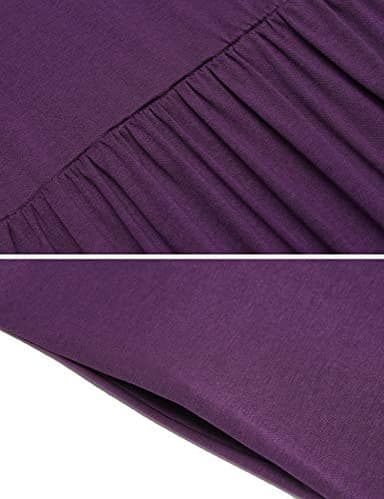 Women's Short Sleeve Pockets Maternity Maxi Dress Summer Casual T-Shirt Dresses Purple 5X - Image 4