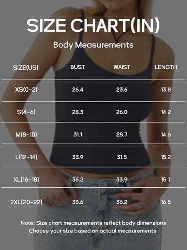 PINKMSTYLE Camisole Tops for Women Scoop Neck Double Lined Sleeveless Spaghetti Strap Tank Top Summer Going Out Tops Dark Gray X-Large - Image 7