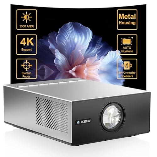XIDU Portable Projector with WIFI and Bluetooth [Metal Housing/2000ANSI/UHD Native 1080P/Wireless Casting/Electric Focus/Auto Keystone] 4K Outdoor Movie Projector for Home,TV stick,iOS,Android,Laptop