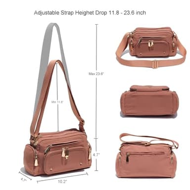 Women Fashion Tote Crossbody Handbags for Women Multi Pockets Shoulder Bag Nylon Travel Purse - Image 2