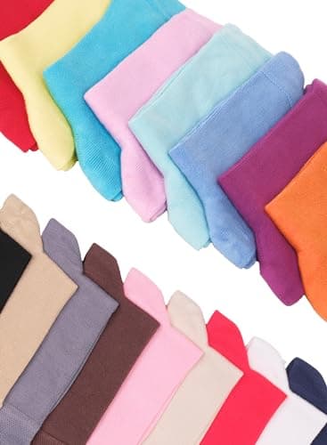 Hugh Ugoli Womens Rayon derived from Bamboo Dress Socks, Crew Soft Thin Calf Socks for Business, Autumn & Fall, Trouser & Casual, Purple/Pink/Blue, 3 Pairs, Shoe Size: 6-9 - Image 6