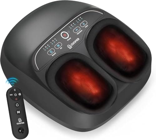 COMFIER Foot Massager with Heat,Kneading,Vibration,Compression,Pause Function,Shiatsu feet Massager for Plantar Fasciitis Neuropathy, Gifts for Him/Her,Remote Control,Size 13 - Image 1