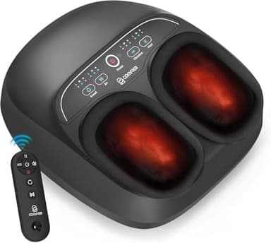 COMFIER Foot Massager with Heat,Kneading,Vibration,Compression,Pause Function,Shiatsu feet Massager for Plantar Fasciitis Neuropathy, Gifts for Him/Her,Remote Control,Size 13 - Image 1