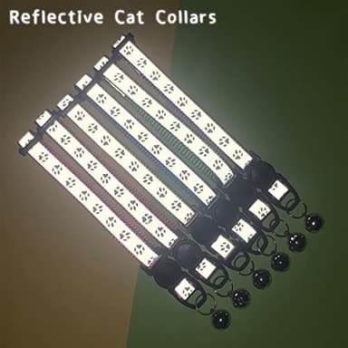 Reflective Cat Collars-Breakaway Cat Collars with Bell - Adjustable Collars for Girl Boy Indoor Small Pet - 6 Pack - Image 4
