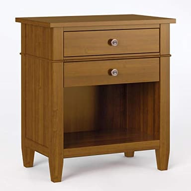 SIMPLIHOME Carlton SOLID WOOD 24 inch Wide Transitional Bedside Nightstand Table in Light Golden Brown for the Living Room and Bedroom - Image 1
