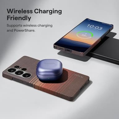 pitaka for S25 Ultra Case 6.9 Inch, Compatible with MagSafe, Slim & Light Samsung Galaxy S25 Ultra Case, 1500D Aramid Fiber Made [Tactile Woven - Sunset] - Image 8