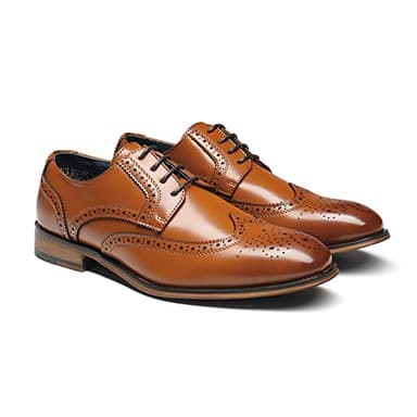 Bruno Marc Men's Lace Up Soft Cap-Toe Formal Dress Shoes,Size 12,Brown-Wingtip,Louis_2 - Image 3