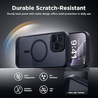 GolbinBox Magnetic for iPhone 13 Pro Case,Compatible with MagSafe,[Full Camera Protection][Privacy Screen Protector] Translucent Phone Cover for iPhone 13 Pro 6.1 Inch (Matte Black) - Image 5