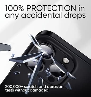 MAGIC JOHN for iPhone 16 Pro Max/16 Pro Camera Lens Protector [Alignment Kit&1:1 Invisible Perfect Fit] 9H Aerospace Tempered Glass Anti-Scratch Durable, Individual Cover Ring, Case Friendly, Set of 2,Black - Image 3