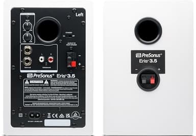 PreSonus Eris 3.5 Studio Monitors (White), Pair — 3.5" Inch Powered Bookshelf Speakers, Stereo, Desktop Computer, Near Field Music Production, Audio Mixing Recording - Image 2