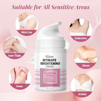 Skin Lightening Cream for Intimate Area Dark Spot Remover Skin Whitening Cream for Sensitive Part Underarms, Inner Thighs, Bikini Line, Knees and Elbows Bleaching Body Cream (1.76 Fl Oz) - Image 4