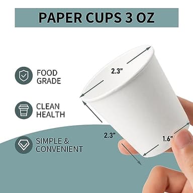 RACETOP [100 Pack] 3 oz Bathroom Paper Cups, Disposable Paper Cups, Mouthwash Cups, Paper Coffee Cups, Ideal for Bathroom - Image 4