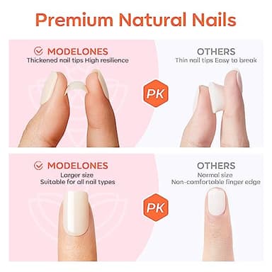 Modelones Dark Green Press on Nails Almond, Fall Halloween Short Almond Fake Nails, Reusable Nail Kit with Nail Glue Adhesive Tabs Mini Nail File, Nails Press Ons 32Pcs 16 Sizes - Image 5