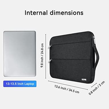 Voova Laptop Sleeve Carrying Case 13 13.6 Inch Compatible with MacBook Air 13 M1/M2/M3/M4, MacBook Pro 13/14, IPad Pro 13, Waterproof Slim Computer Cover Bag, Black - Image 5