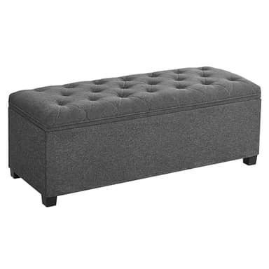 SONGMICS Storage Ottoman Bench, Foot Rest with Legs, 15.7 x 43.3 x 15.7 Inches, End of Bed Bench, Storage Chest, Load up to 660 lb, for Living Room, Bedroom, Entryway, Dark Gray ULSF088G01 - Image 1