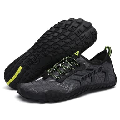 UBFEN Water Shoes Aqua Swim Shoes Mens Womens Beach Sports Quick Dry Barefoot for Boating Fishing Diving Surfing Grey Color Size US 12 Women 10 Men - Image 2
