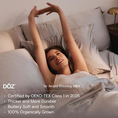 DOZ Duvet Cover Set, 100% Viscose derived from Bamboo, Organically Grown, Buttery Soft, Cooling Duvet Covers, High GSM, 1 Duvet Cover and 2 Pillowcases, 106"x90" (Snow, King/Cal King - Image 6