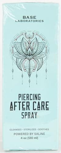 BASE LABORATORIES Piercing Aftercare Spray 4oz | Saline Spray for Piercings | Ear Piercing Cleaner Spray | Saline Solution for Piercings | Piercing & Keloid Bump Removal for Ears, Belly Nose Piercings - Image 15