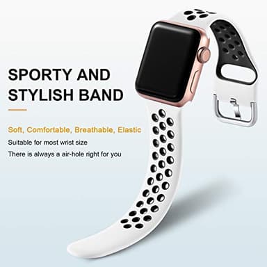 Lerobo 3 Pack Sport Bands Compatible with Apple Watch Band 44mm 49mm 46mm 45mm 42mm 41mm 40mm 38mm Men Women,Soft Silicone Breathable Band for iWatch SE Ultra iWatch Series 10 9 8 7 6 5 4 3 2 1 - Image 3