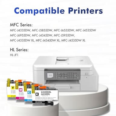 LC406 LC406XL Ink Cartridges for Brother Printer 406XL LC 406 XL for MFC-J4335DW MFC-J5855DW MFC-J6555DW MFC-J4535DW MFC-J6955DW MFC-J4345DW MFC-J5955DW - 4 Pack High Yields Black Cyan Magenta Yellow - Image 2