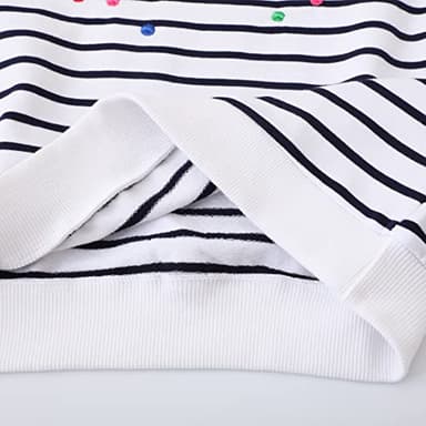 HILEELANG Baby Girl Sweatshirts White Rainbow Stripe Pullover Crewneck Spring Autumn Long Sleeve Tops Cotton Casual Sweater Shirts 12-18M - Image 4