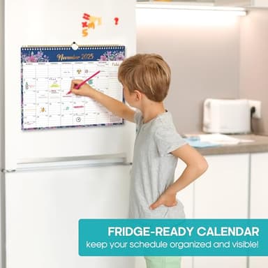 Calendar 2025-2026, Monthly Wall Calendar from July 2025 to December 2026, 11.5" x 14.7", Spiral Binding Hanging Wall Calendar, Perfect for Home or Office, Floral - Image 5