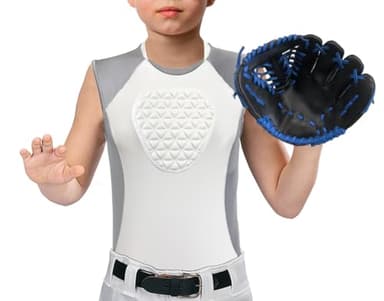 Cabasse Youth Chest Protector, Heart-Guard/Sternum Protection Shirt for Baseball, Football, T Ball, Lacrosse & Goalies (X-Small, White Grey) - Image 2