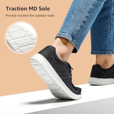 STQ Women Slip on Loafers Plantar Fasciitis Relief Lightweight Orthopedic Comfy Sneakers Charcoal Grey Black US 9 - Image 7